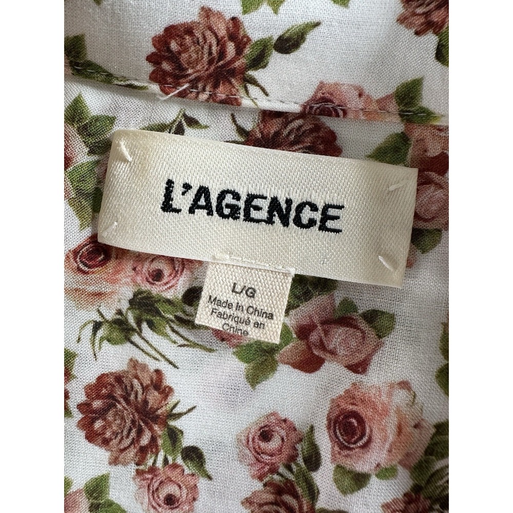 L'agence Ryan Women‎ Floral Button Down 3/4 Sleeves Women's Size Large - Picture 10 of 13